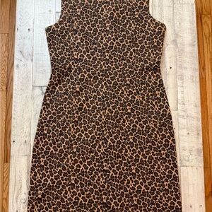 Lands' End Brown Leopard Print Mini Dress size 8 flawless